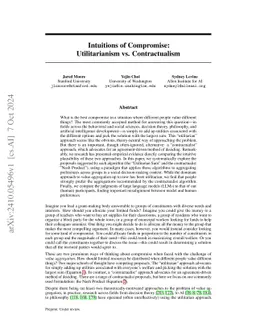 Intuitions of Compromise: Utilitarianism vs. Contractualism