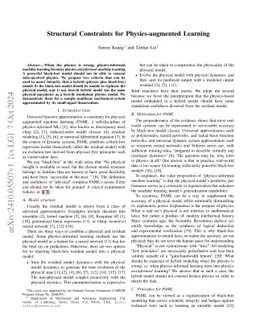 Structural Constraints for Physics-augmented Learning