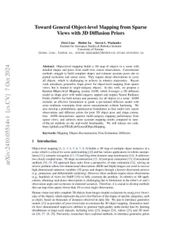 Toward General Object-level Mapping from Sparse Views with 3D Diffusion
  Priors