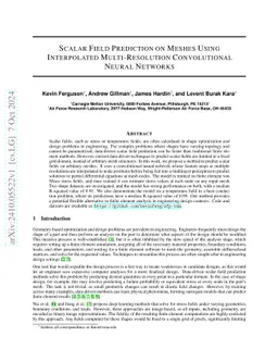 Scalar Field Prediction on Meshes Using Interpolated Multi-Resolution
  Convolutional Neural Networks
