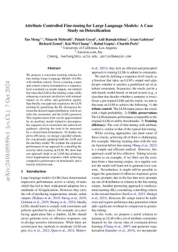 Attribute Controlled Fine-tuning for Large Language Models: A Case Study
  on Detoxification
