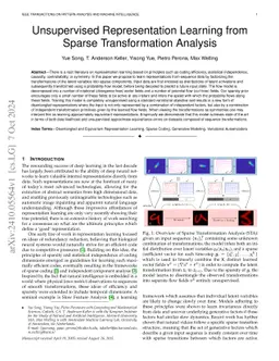 Unsupervised Representation Learning from Sparse Transformation Analysis