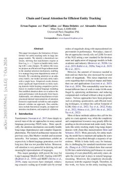 Chain and Causal Attention for Efficient Entity Tracking