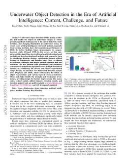 Underwater Object Detection in the Era of Artificial Intelligence:
  Current, Challenge, and Future