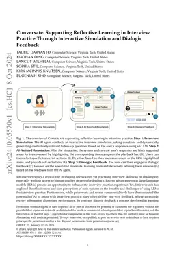 Conversate: Supporting Reflective Learning in Interview Practice Through
  Interactive Simulation and Dialogic Feedback