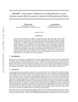 SMART: A Flexible Approach to Regression using Spline-Based Multivariate
  Adaptive Regression Trees