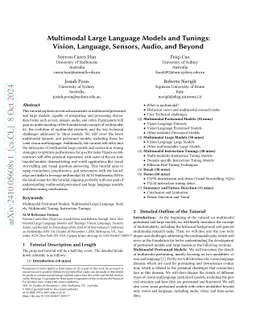 Multimodal Large Language Models and Tunings: Vision, Language, Sensors,
  Audio, and Beyond