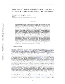 Amortized Control of Continuous State Space Feynman-Kac Model for Irregular Time Series