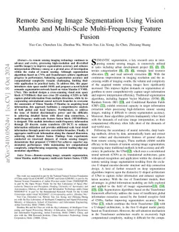 Remote Sensing Image Segmentation Using Vision Mamba and Multi-Scale
  Multi-Frequency Feature Fusion