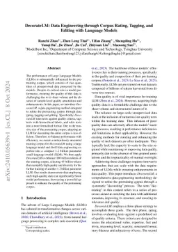 DecorateLM: Data Engineering through Corpus Rating, Tagging, and Editing
  with Language Models