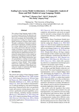 Scaling Laws Across Model Architectures: A Comparative Analysis of Dense
  and MoE Models in Large Language Models