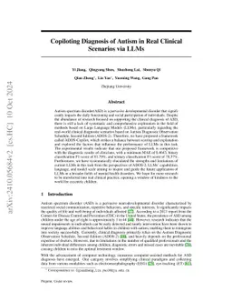 Copiloting Diagnosis of Autism in Real Clinical Scenarios via LLMs
