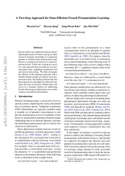 A Two-Step Approach for Data-Efficient French Pronunciation Learning