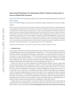 Advancing VR Simulators for Autonomous Vehicle-Pedestrian Interactions:
  A Focus on Multi-Entity Scenarios