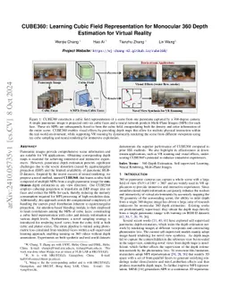 CUBE360: Learning Cubic Field Representation for Monocular 360 Depth
  Estimation for Virtual Reality