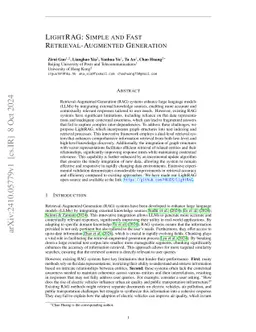 LightRAG: Simple and Fast Retrieval-Augmented Generation