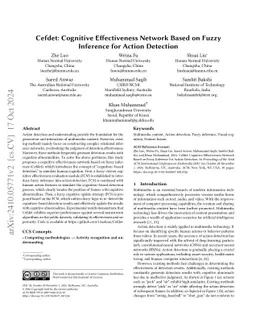 Cefdet: Cognitive Effectiveness Network Based on Fuzzy Inference for
  Action Detection