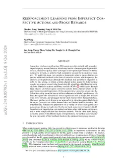 Reinforcement Learning From Imperfect Corrective Actions And Proxy
  Rewards