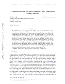 Extended convexity and smoothness and their applications in deep learning