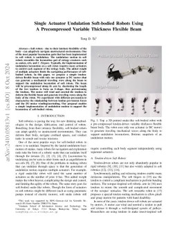 Single Actuator Undulation Soft-bodied Robots Using A Precompressed
  Variable Thickness Flexible Beam
