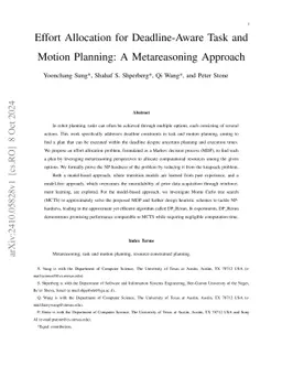 Effort Allocation for Deadline-Aware Task and Motion Planning: A
  Metareasoning Approach