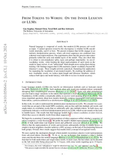From Tokens to Words: On the Inner Lexicon of LLMs