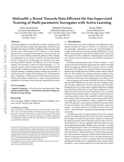 MelissaDL x Breed: Towards Data-Efficient On-line Supervised Training of
  Multi-parametric Surrogates with Active Learning