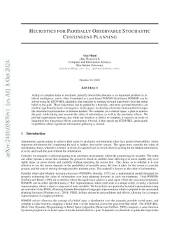 Heuristics for Partially Observable Stochastic Contingent Planning