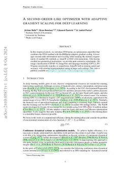 A second-order-like optimizer with adaptive gradient scaling for deep
  learning