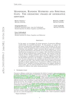 Manifolds, Random Matrices and Spectral Gaps: The geometric phases of generative diffusion