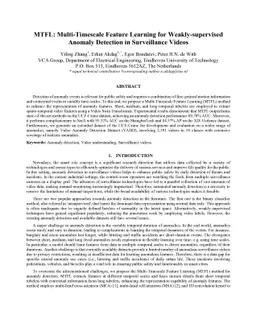 MTFL: Multi-Timescale Feature Learning for Weakly-Supervised Anomaly Detection in Surveillance Videos