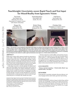TouchInsight: Uncertainty-aware Rapid Touch and Text Input for Mixed
  Reality from Egocentric Vision