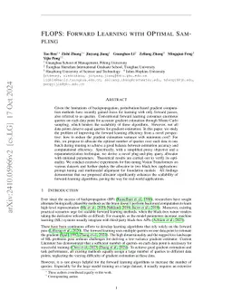 FLOPS: Forward Learning with OPtimal Sampling