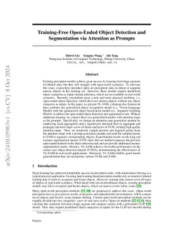 Training-Free Open-Ended Object Detection and Segmentation via Attention
  as Prompts