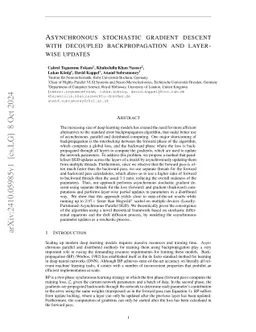 Asynchronous Stochastic Gradient Descent with Decoupled Backpropagation and Layer-Wise Updates