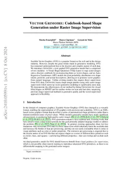 Vector Grimoire: Codebook-based Shape Generation under Raster Image
  Supervision