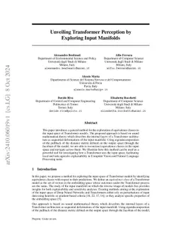 Unveiling Transformer Perception by Exploring Input Manifolds