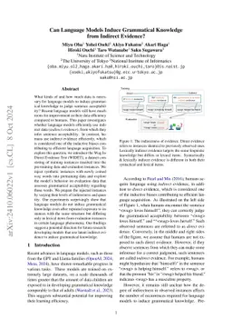 Can Language Models Induce Grammatical Knowledge from Indirect Evidence?
