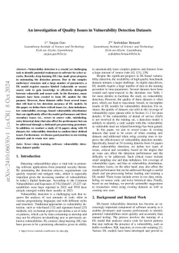 Data Quality Issues in Vulnerability Detection Datasets