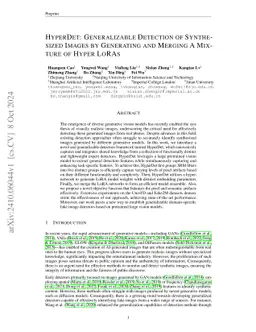 HyperDet: Generalizable Detection of Synthesized Images by Generating
  and Merging A Mixture of Hyper LoRAs