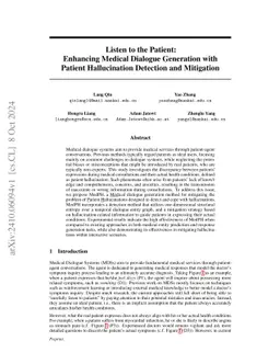 Listen to the Patient: Enhancing Medical Dialogue Generation with
  Patient Hallucination Detection and Mitigation