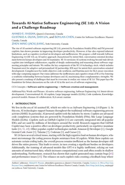 Towards AI-Native Software Engineering (SE 3.0): A Vision and a Challenge Roadmap