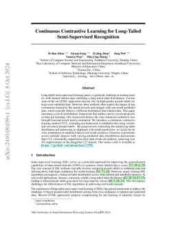 Continuous Contrastive Learning for Long-Tailed Semi-Supervised
  Recognition