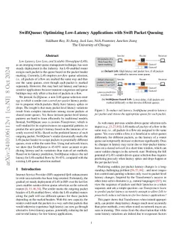 SwiftQueue: Optimizing Low-Latency Applications with Swift Packet
  Queuing