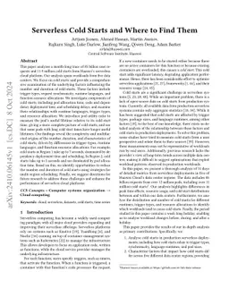 Serverless Cold Starts and Where to Find Them