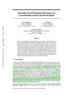 Stochastic Kernel Regularisation Improves Generalisation in Deep Kernel
  Machines