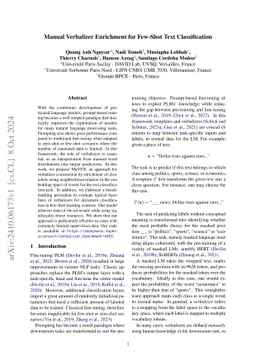 Manual Verbalizer Enrichment for Few-Shot Text Classification