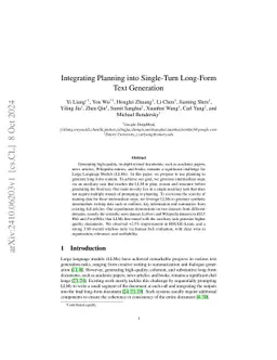 Integrating Planning into Single-Turn Long-Form Text Generation