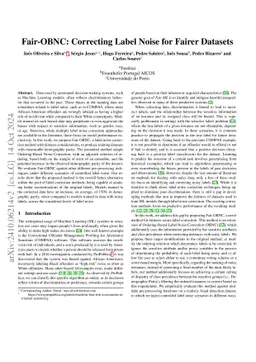 Fair-OBNC: Correcting Label Noise for Fairer Datasets