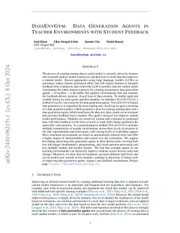 DataEnvGym: Data Generation Agents in Teacher Environments with Student Feedback